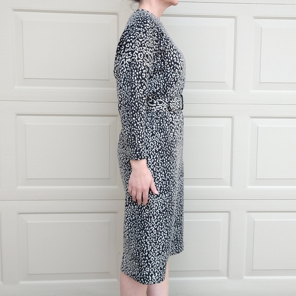 leopard print SWEATER KNIT DRESS vintage M (N6) - Picture 6 of 10